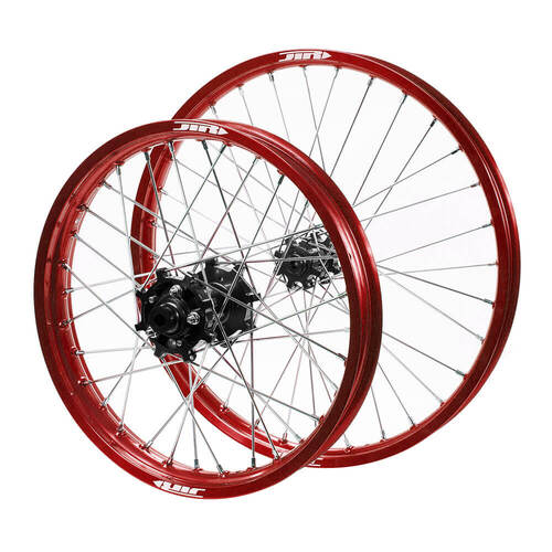 JTR Speedway Black Hubs / Red Rims Wheel Set 23 / 19*2.15