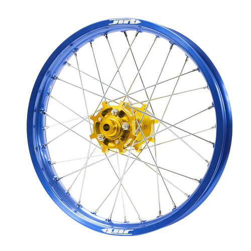 JTR Speedway Gold Hubs / Blue Rims Rear Wheel 19*2.15