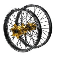 Kawasaki Haan Gold Hubs / A60 Black Rims / Black Spokes Wheel Set