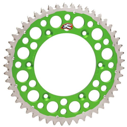 Renthal Twinring Kawasaki KDX 220 1997-2006 (49T) Green Grooved Dirt Rear Sprocket