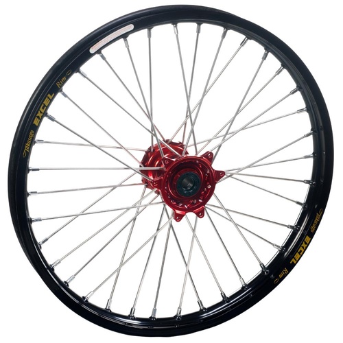 Honda CRF 250 R 2004-2027 (21*1.60) Haan Red Hubs / Excel Black Rims Front Wheel