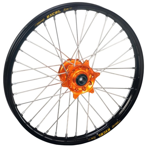 KTM Haan Orange Hubs / Excel Black Rims Front Wheel