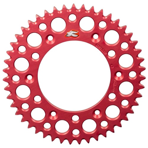 Renthal Red Ultralight Grooved Rear Sprocket (44T) (141U-520-44GPRD)