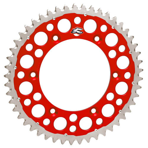 Renthal Twinring Honda CRM 250 1991-1995 (48T) Red Grooved Dirt Rear Sprocket