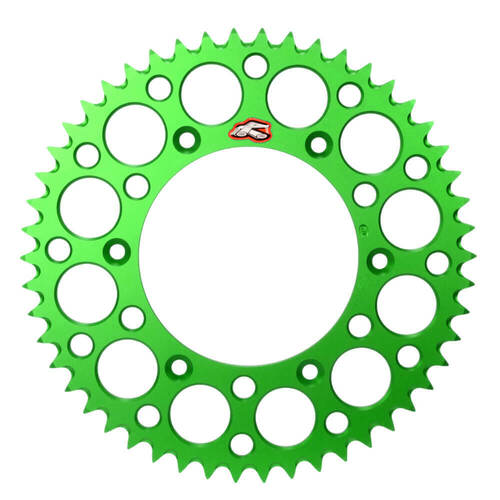 Renthal Kawasaki KX 85 2001-2024 (52T) Green Ultralight Grooved Dirt Rear Sprocket