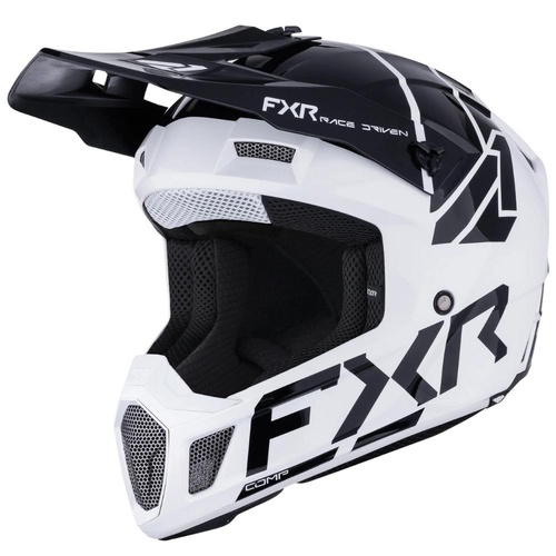 FXR White/Black Clutch Comp MX Helmet (M)