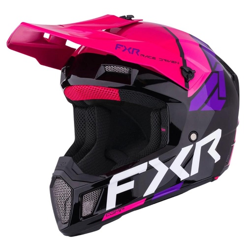 FXR Black/Razz Clutch Comp MX Helmet (S)