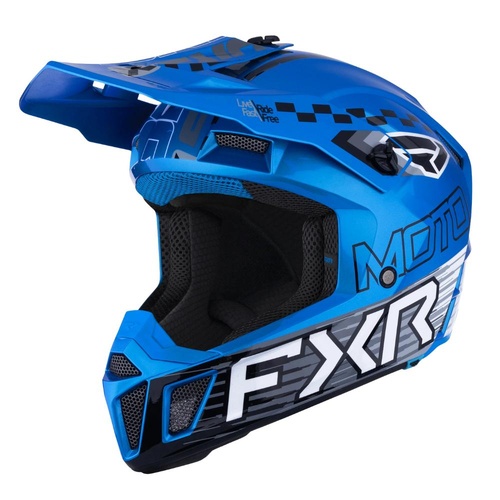 FXR Blue Youth Clutch MX Helmet (L)