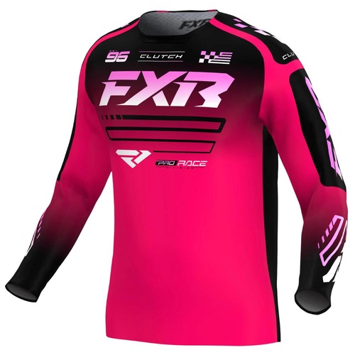 FXR Razz/Black/Pink Kids Clutch MX Jersey (M)