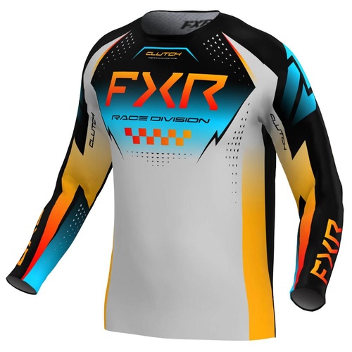 FXR Grey/Sky/Orange Clutch Pro MX Jersey (XL)