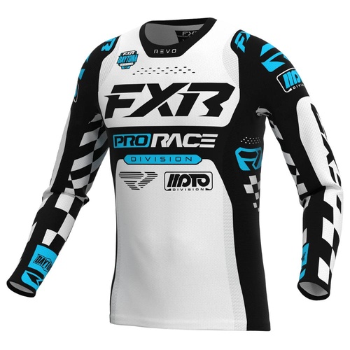 FXR Black/White/Sky Revo Daytona MX Jersey (L)