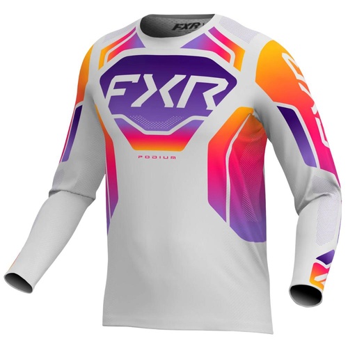 FXR Grey/Purple/Tang Podium Relay MX Jersey (M)