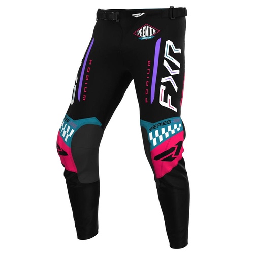 FXR Black/Coral/Teal Podium Gladiator MX Pants (32)