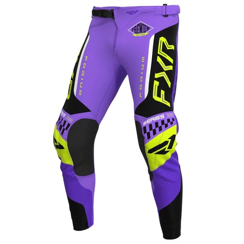 FXR Purple/Black/HiVis Youth Podium Gladiator MX Pants (26)