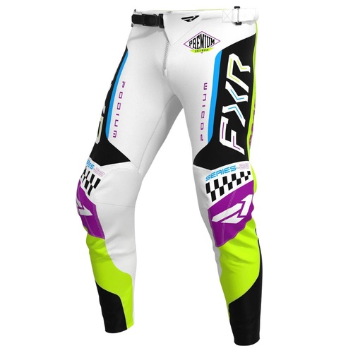 FXR White/Black/HiVis Podium Gladiator MX Pants (34)