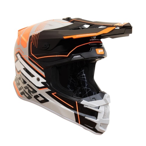 Progrip 3080 X-Small Grey/Black/Orange Helmet