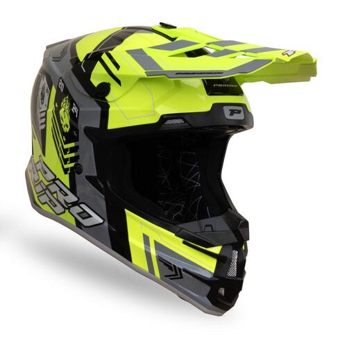 Progrip 3080 Fluro Yellow/Grey Helmet