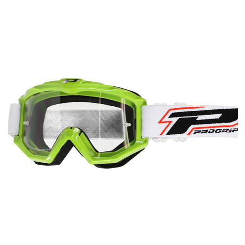 Progrip Raceline 3201 Green Goggles With Clear Lens