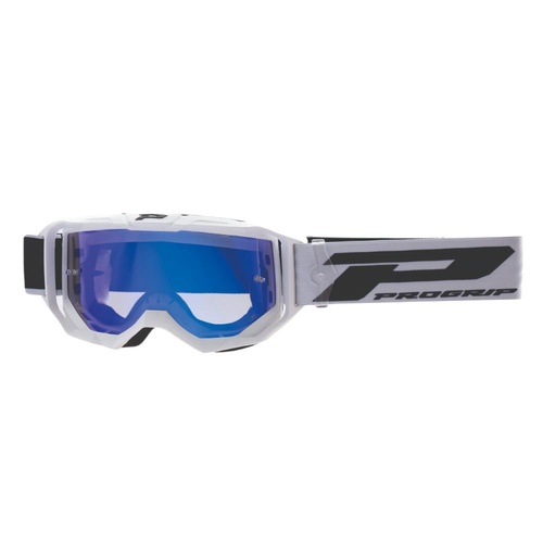 Progrip Vision 3300 White Goggles with Multilayered Blue Lens