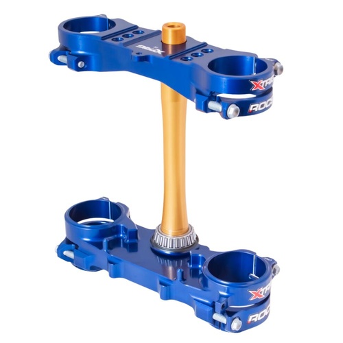 Xtrig Yamaha YZ 250 F 2012-2023 Blue Triple Clamps ROCS Tech Offset 22mm