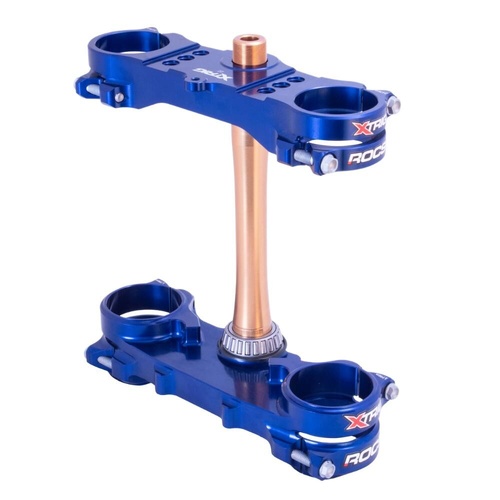 Xtrig Fantic Blue Triple Clamps ROCS Tech Offset 22mm