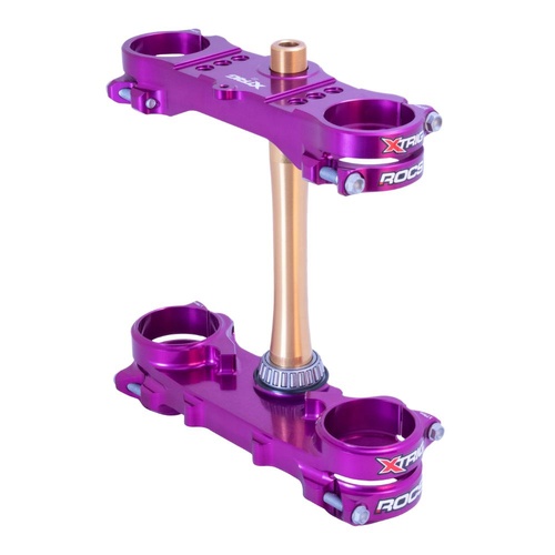 Xtrig Fantic XXF 250 2024-2026 Purple Triple Clamps ROCS Tech Offset 22mm