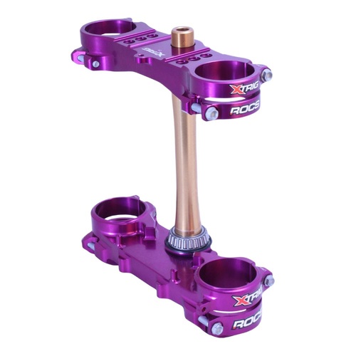 Xtrig Yamaha YZ 125 2015-2026 Purple Triple Clamps ROCS Tech Offset 25mm