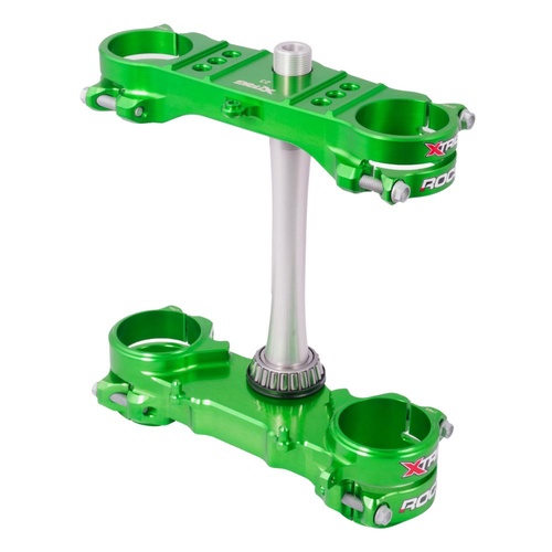 Xtrig Kawasaki KX 450 F 2013-2018 Green Triple Clamps ROCS Tech Offset 23mm
