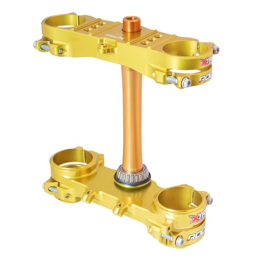 Xtrig Suzuki Neon Yellow Triple Clamps ROCS Tech Off 21.5mm
