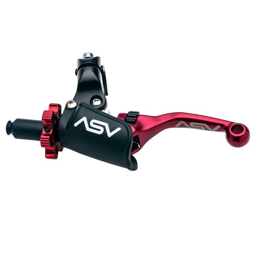ASV Kawasaki Red F4 Shorty Off Road Clutch Lever - KX 85 L 2001-2024 (with Pro Perch)