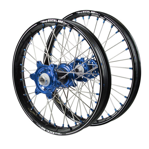 Honda Talon Carbon Fibre / Excel A60 SNR MX Black Rims / Blue Hubs / Blue Nipples Wheel Set