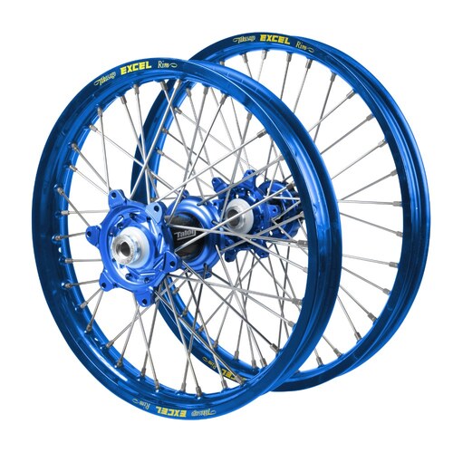 Husqvarna Talon Carbon Fibre Blue Hubs / Excel Blue Rims Wheel Set FC 450 ROCKSTAR EDITION 2018-2021 (21*1.6 / 18*2.15)