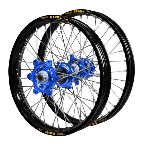 Husqvarna Talon Carbon Fibre Blue Hubs / Excel Black Rims Wheel Set FC 450 ROCKSTAR EDITION 2018-2021 (21*1.6 / 18*2.15)