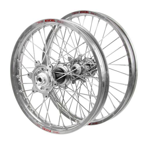 Gas Gas Talon Carbon Fibre Silver Hubs / Excel Silver Rims Wheel Set EX 250 F 2024 (21*1.6 / 18*2.15 OE)