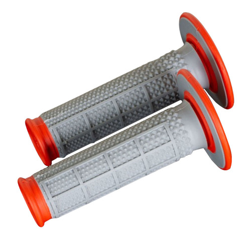 Renthal Grey / Orange Dual Compound Half Waffle MX Tapered Grips