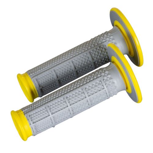 Renthal Grey / Yellow Dual Compound Half Waffle MX Tapered Grips