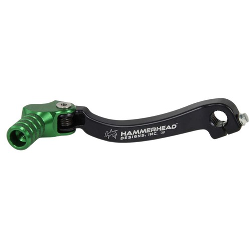 Hammerhead KTM 450 EXC-R 2008 Green Gear Lever With Customisable Knurled Tip +0mm (boot size 8-9)