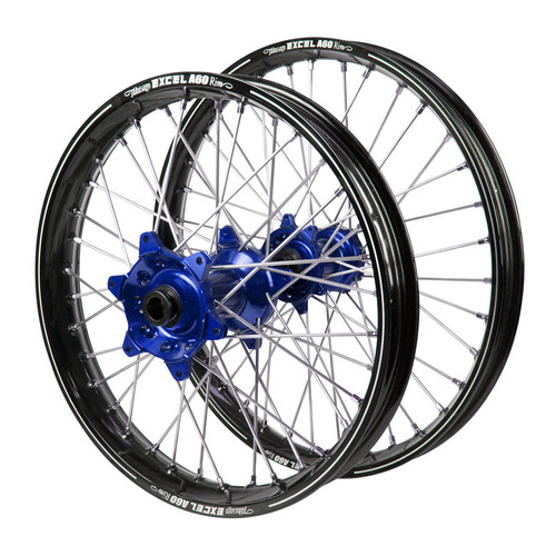 Honda Haan Blue Hubs / A60 Black Rims Wheel Set
