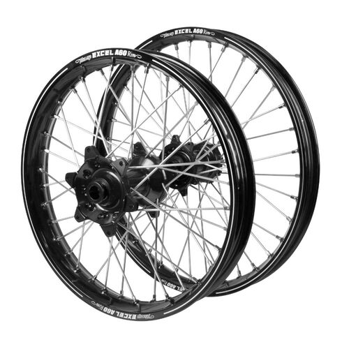 Kawasaki Haan Black Hubs / A60 Black Rims Wheel Set