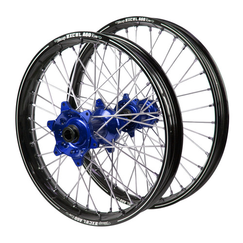 Husqvarna Haan Blue Hubs / A60 Black Rims Wheel Set FC 450 ROCKSTAR EDITION 2018-2021 (21*1.6 / 18*2.15)
