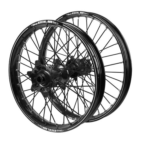 Husqvarna Haan Black Hubs / A60 Black Rims / Black Spokes Wheel Set FC 450 ROCKSTAR EDITION 2018-2021 (21*1.6 / 18*2.15)