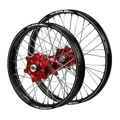 Husqvarna Haan Cush Drive Red Hubs / A60 Black Rims Wheel Set FC 450 ROCKSTAR EDITION 2018-2021 (21*1.6 / 18*2.15)