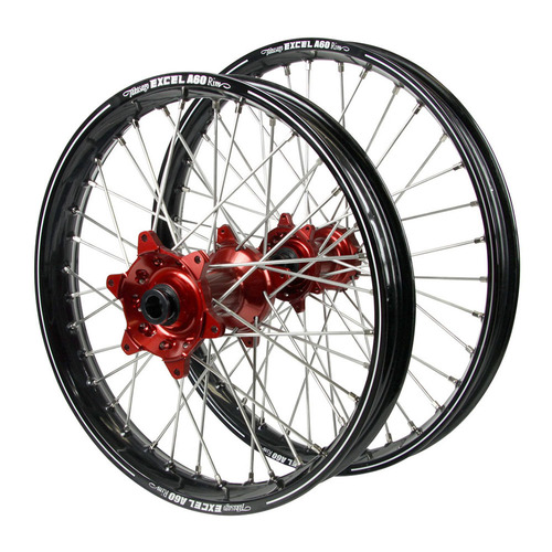 Gas Gas Haan Red Hubs / A60 Black Rims Wheel Set