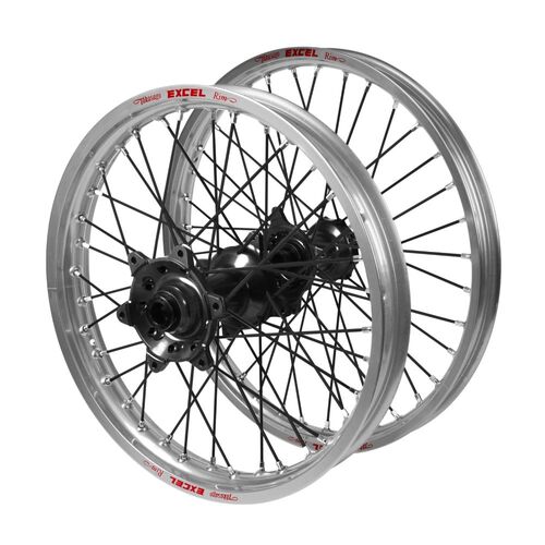 Beta Haan Black Hubs / Excel Silver Rims / Black Spokes Wheel Set