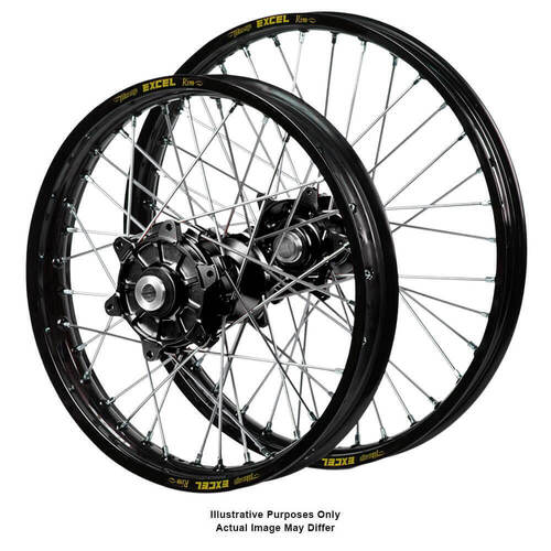 Honda Adventure Haan Black Hubs / Excel Black Rims Wheel Set CRF 1000 L 2016-2019 (17*3.50 / 17*4.25)