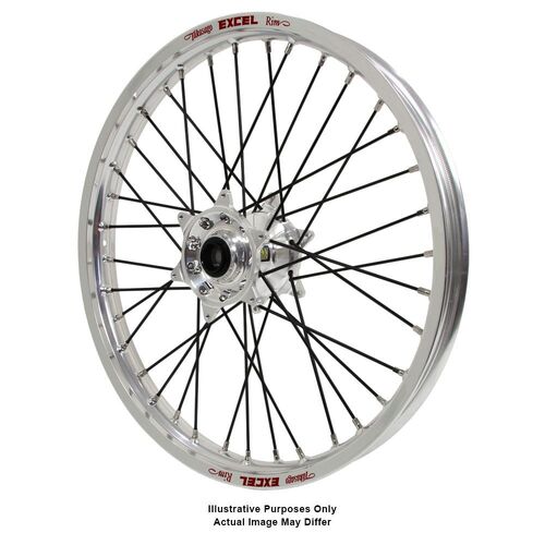 Honda Africa Twin CRF1000L Adventure Haan Silver Hubs / Excel Silver Rims / Black Spokes Front Wheel