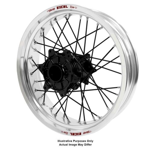 Honda Africa Twin CRF1000L Adventure Haan Black Hubs / Excel Silver Rims / Black Spokes Rear Wheel