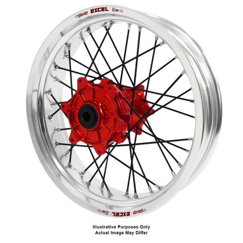 Honda Africa Twin CRF1000L Adventure Haan Red Hubs / Excel Silver Rims / Black Spokes Rear Wheel CRF 1000 L 2015-2024 (17*4.25)