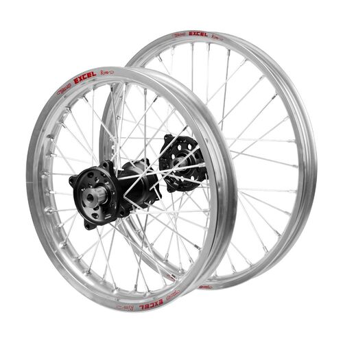 Ktm Haan Black Hubs / Excel JNR Silver Rims Wheel Set