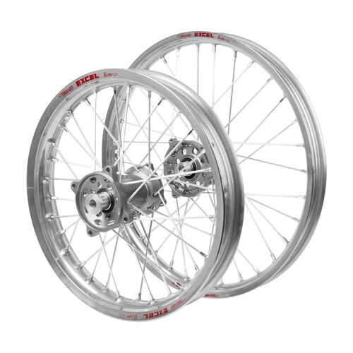 Gas Gas Haan Silver Hubs / Excel JNR Silver Rims Wheel Set MC 65 2021-2024 (14*1.60 / 12*1.60)
